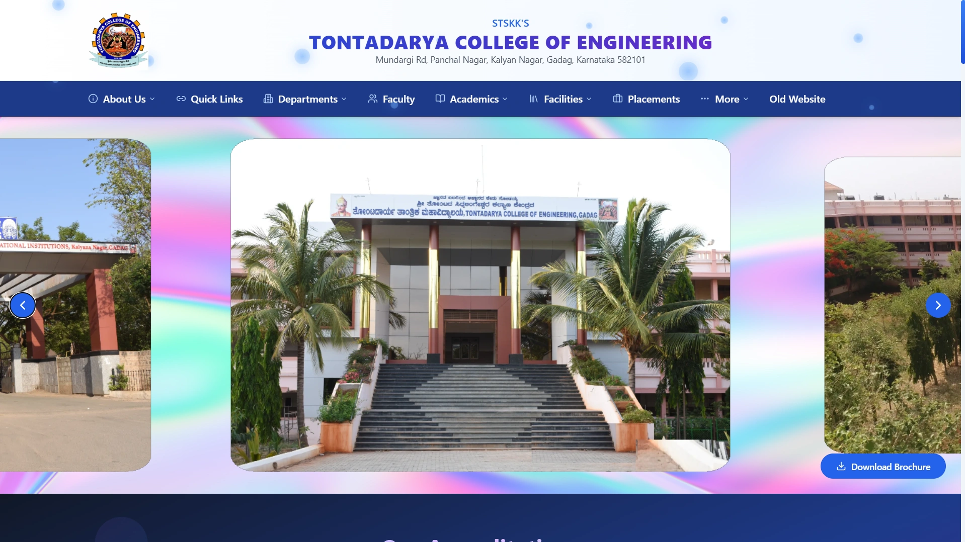 TCE website homepage showing the official public experience.